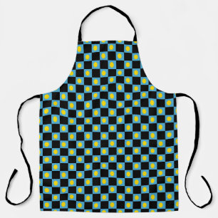 Checkered Palau Flag Pattern Apron
