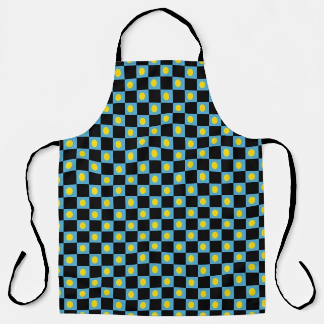 Checkered Palau Flag Pattern  Apron (Front)