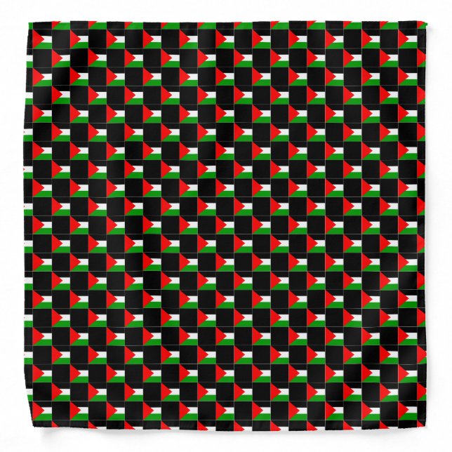 Checkered Palestine Flag Pattern  Bandana (Front)