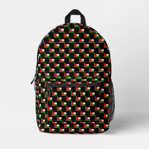 Checkered Palestine Flag Pattern  Printed Backpack
