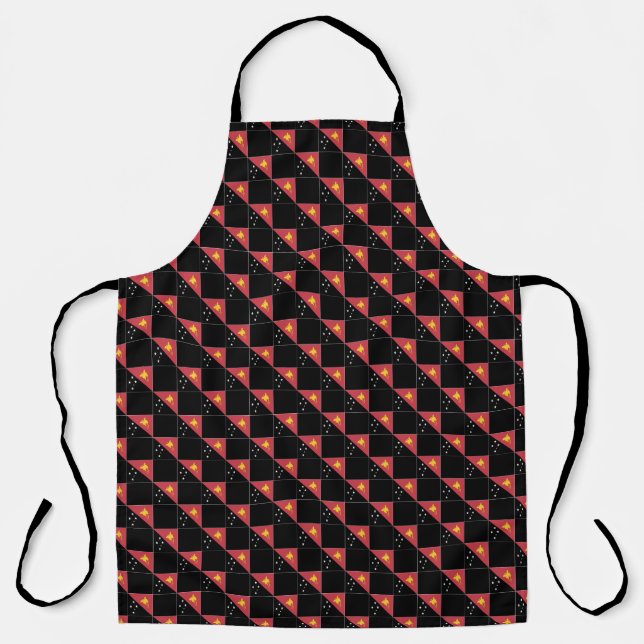 Checkered Papua New Guinea Flag Pattern  Apron (Front)