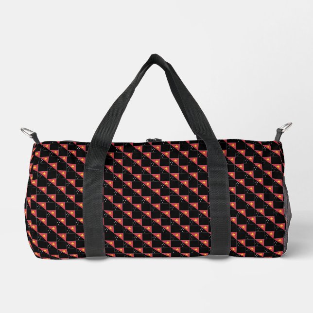 Checkered Papua New Guinea Flag Pattern  Duffle Bag (Front)