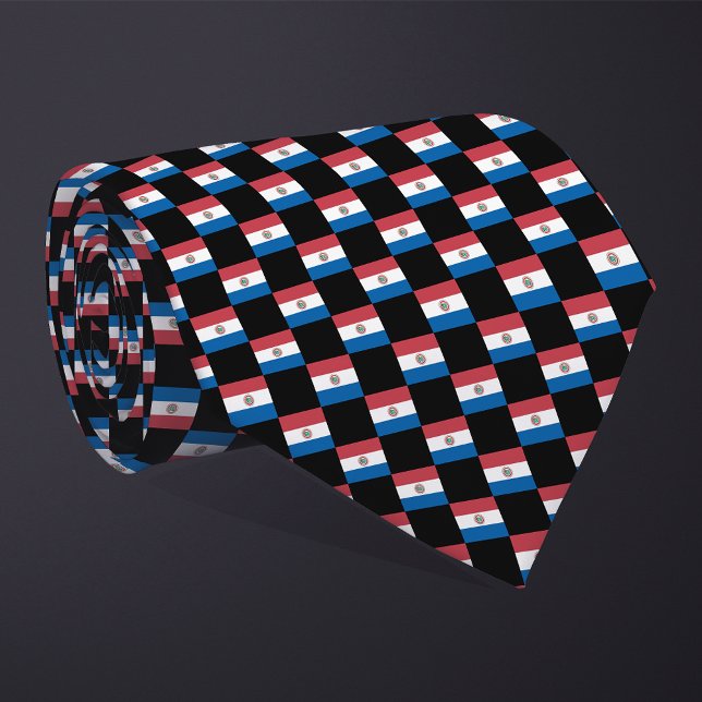 Checkered Paraguay Flag Pattern  Neck Tie (Creator Uploaded)