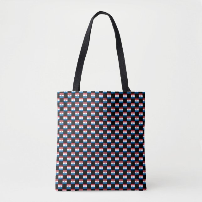 Checkered Paraguay Flag Pattern  Tote Bag (Front)