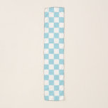 Checkered Pastel Blue and White Scarf<br><div class="desc">Abstract digital art of pastel blue and white squares in a checkered formation.</div>