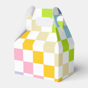 Checkered Pastel Rainbow Favor Boxes