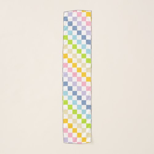 Checkered Pastel Rainbow Scarf