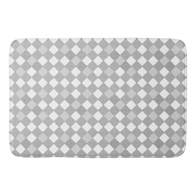 Checkered patches pattern 01 w bath mat (Front)