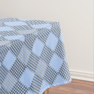 Checkered patches pattern 01 w LBlue BG Tablecloth
