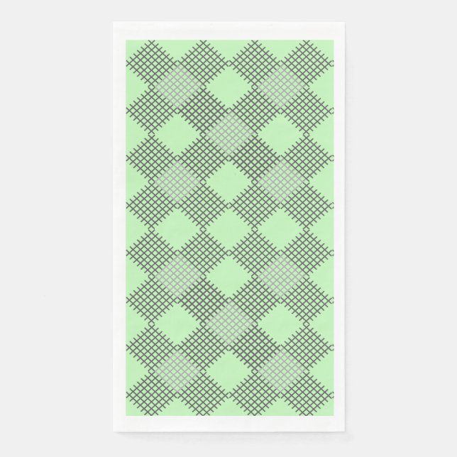 Checkered patches pattern 01 w Lgreen BG Paper Guest Towels (Front)