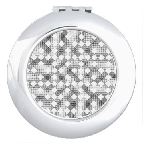 Checkered patches pattern black and white compact mirror