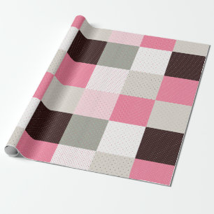 Checkered Patchwork Pattern Wrapping Paper