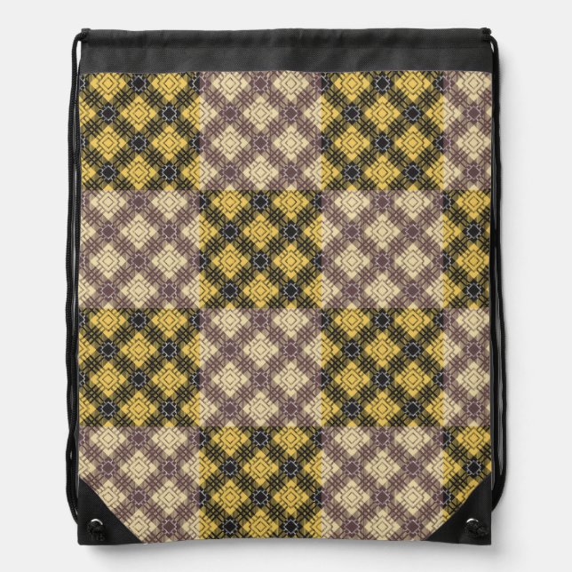 Checkered Pattern.02 Drawstring Bag (Front)