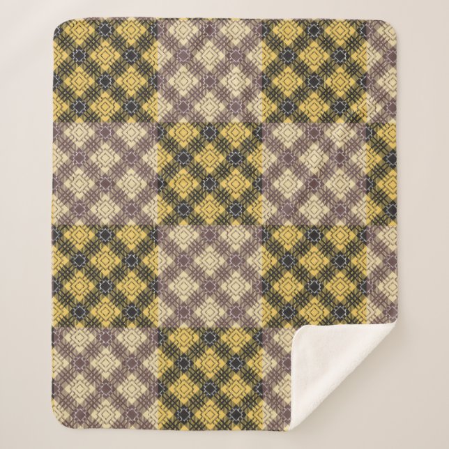 Checkered Pattern.02 Sherpa Blanket (Front)