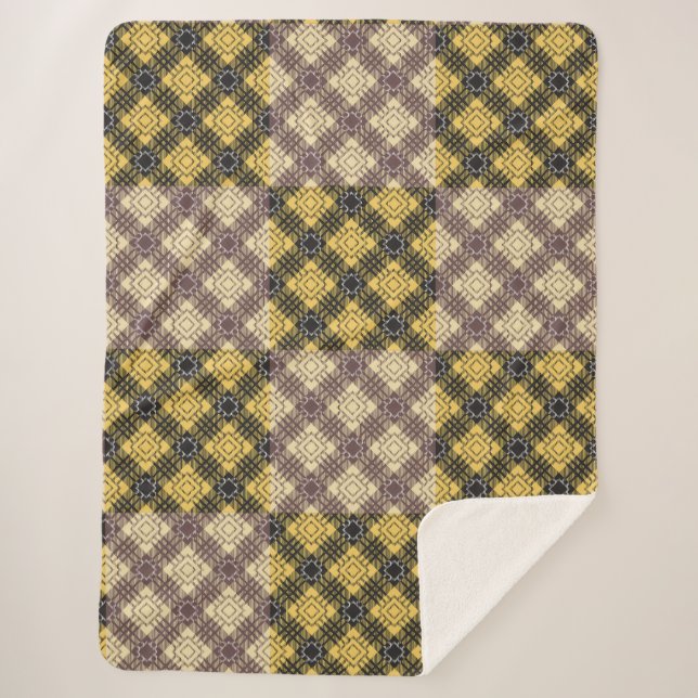 Checkered Pattern.02 Sherpa Blanket (Front)