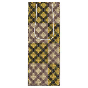 Checkered Pattern.02 Wine Gift Bag