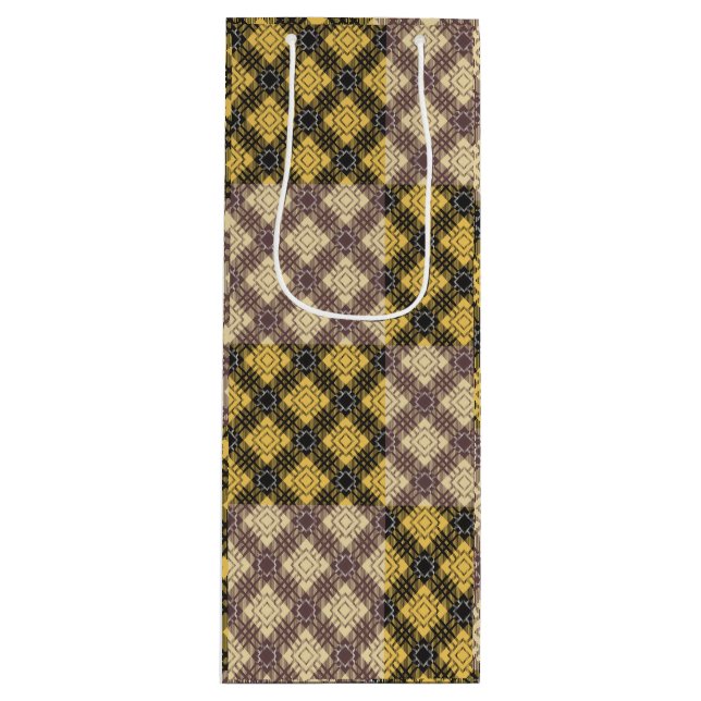 Checkered Pattern.02 Wine Gift Bag (Front)