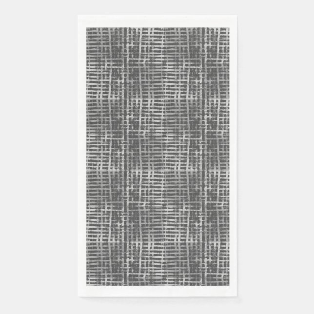 Checkered Pattern.06 DGrey BG Paper Guest Towels (Front)