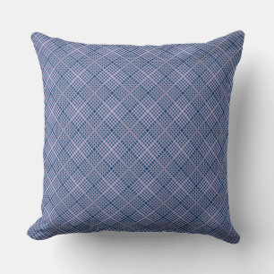 Checkered Pattern.08 Dblue BG Throw Pillow