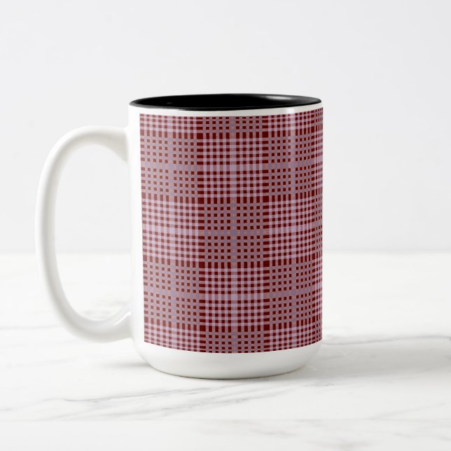 Checkered Pattern.08DR Two-Tone Coffee Mug (Left)
