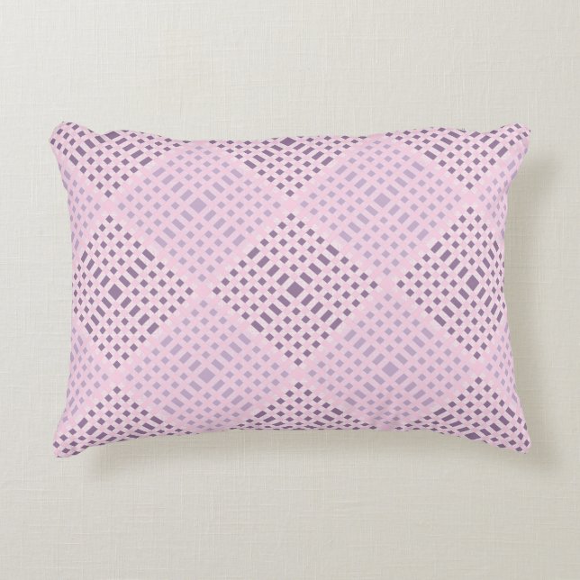 Checkered Pattern.08W Lpink BG Accent Pillow (Front)