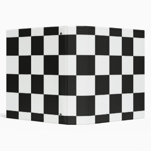 Checkered pattern 3 ring binder
