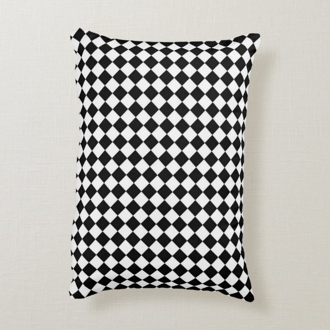 Checkered Pattern Accent Pillow (Back(Vertical))