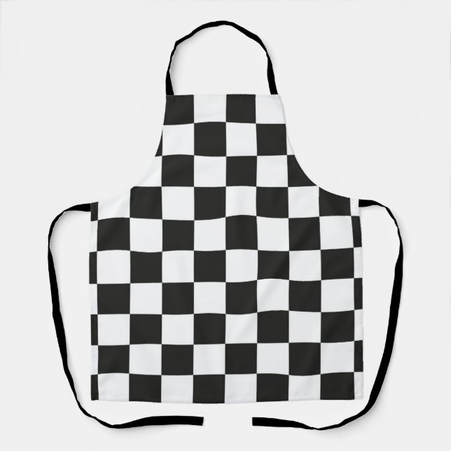 Checkered pattern apron (Front)
