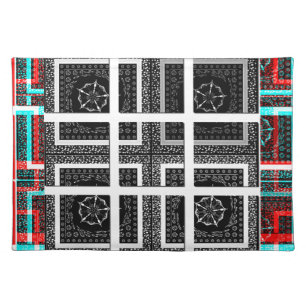 Checkered Pattern Art Print Cloth Placemat