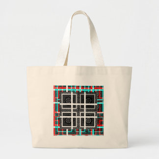 Checkered Pattern Art Print Large Tote Bag