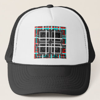 Checkered Pattern Art Print Trucker Hat