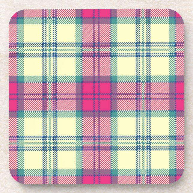 Checkered pattern beverage coaster (Front)