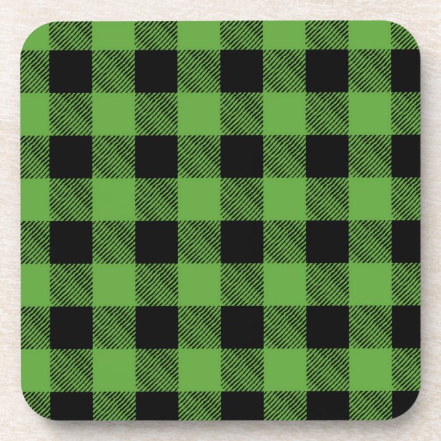 Checkered pattern beverage coaster (Front)