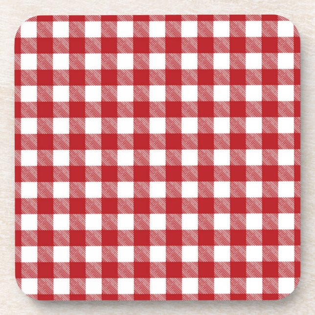 Checkered pattern beverage coaster (Front)
