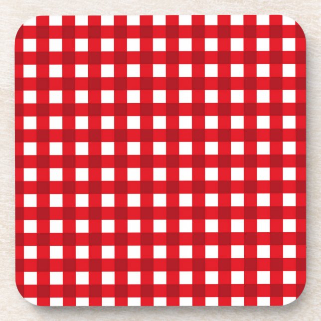 Checkered pattern beverage coaster (Front)