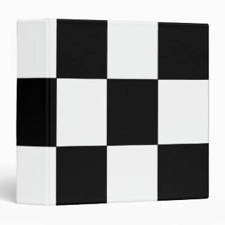 Checkered Pattern Black and White 3 Ring Binder