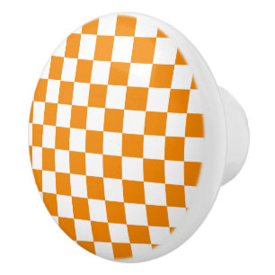 Checkered Pattern Ceramic Knob