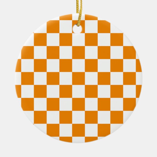 Checkered Pattern Ceramic Ornament (Front)
