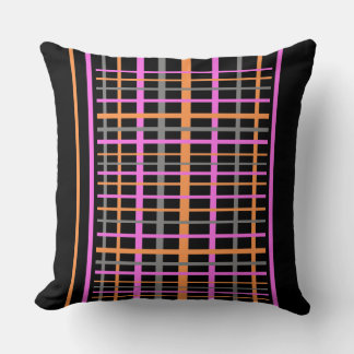 Checkered Pattern Cust. Black Throw Pillow