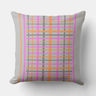 Checkered Pattern Cust. Grey Throw Pillow