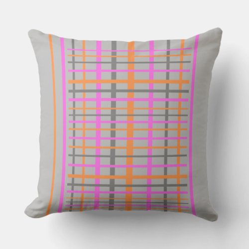 Checkered Pattern Cust Grey Throw Pillow