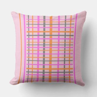 Checkered Pattern Cust. Pink Throw Pillow