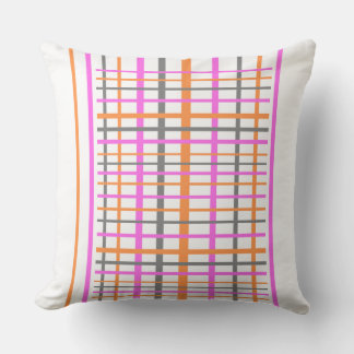 Checkered Pattern Cust. White Throw Pillow