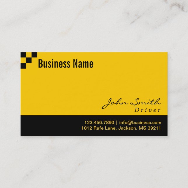 Checkered Pattern Driver Business Card (Front)