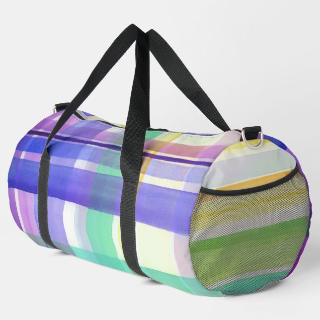 Checkered Pattern Duffle Bag (Right Corner)