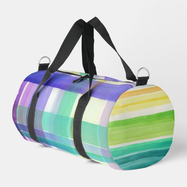Checkered Pattern Duffle Bag (Left Corner)