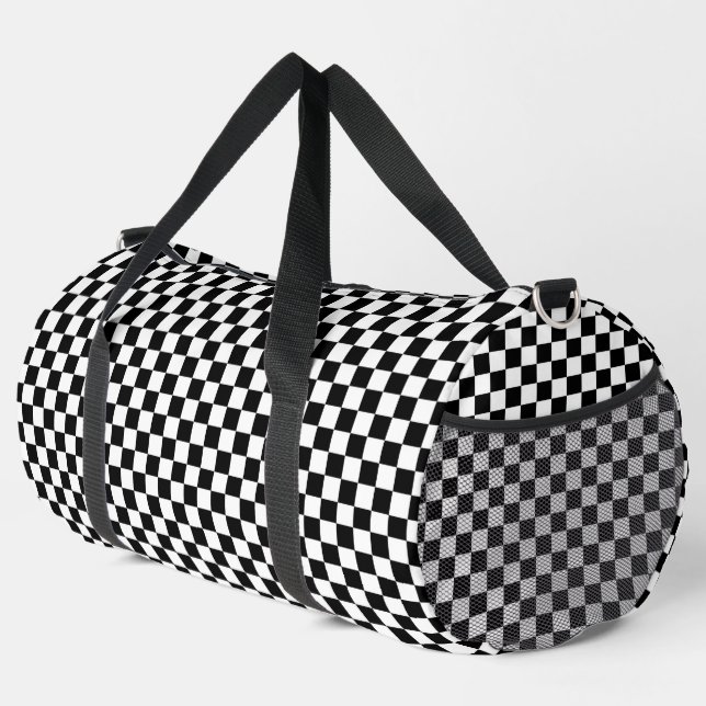 Checkered Pattern Duffle Bag (Right Corner)