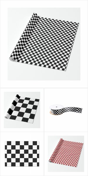 Checkered Pattern Gift Wrapping Supplies