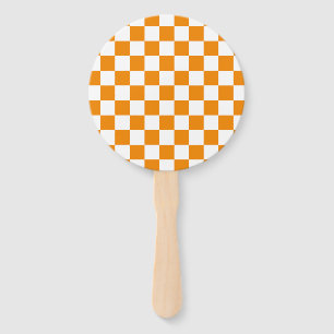Checkered Pattern Hand Fan