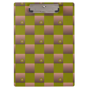 Checkered pattern in brown and olive green clipboard
